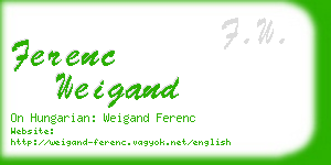 ferenc weigand business card